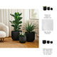 Mackz Set of 3 Round Planters | Vertical Ribbed Black Resin | 11,14,18"