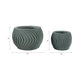 Kime Outdoor Planter Set of 2 | Sculpted Ribbed Wave Pattern | Sage Green