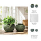 Kime Outdoor Planter Set of 2 | Sculpted Ribbed Wave Pattern | Sage Green