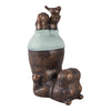 Decorative Hippo Garden Statue | Joyful Feet in The Air | 17" Bronze