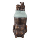 Decorative Hippo Garden Statue | Joyful Feet in The Air | 17" Bronze