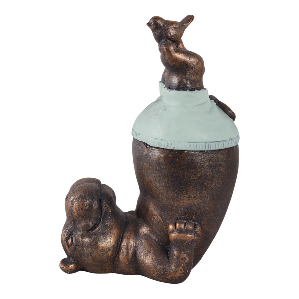 Decorative Hippo Garden Statue | Joyful Feet in The Air | 17" Bronze