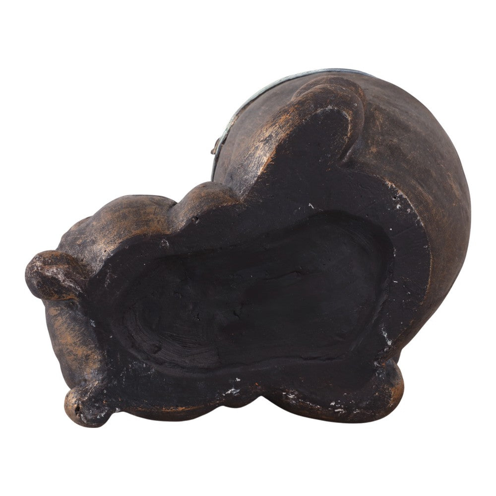 Decorative Hippo Garden Statue | Joyful Feet in The Air | 17" Bronze