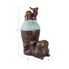 Decorative Hippo Garden Statue | Joyful Feet in The Air | 17" Bronze