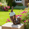 Decorative Hippo Garden Statue | Joyful Feet in The Air | 17" Bronze