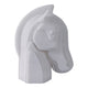 Orany Modern Horse-Head Sculpture | Carved Details | White Resin 12"