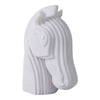 Orany Modern Horse-Head Sculpture | Carved Details | White Resin 12"