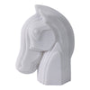 Orany Modern Horse-Head Sculpture | Carved Details | White Resin 12"