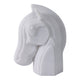 Orany Modern Horse-Head Sculpture | Carved Details | White Resin 12"