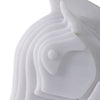 Orany Modern Horse-Head Sculpture | Carved Details | White Resin 12"