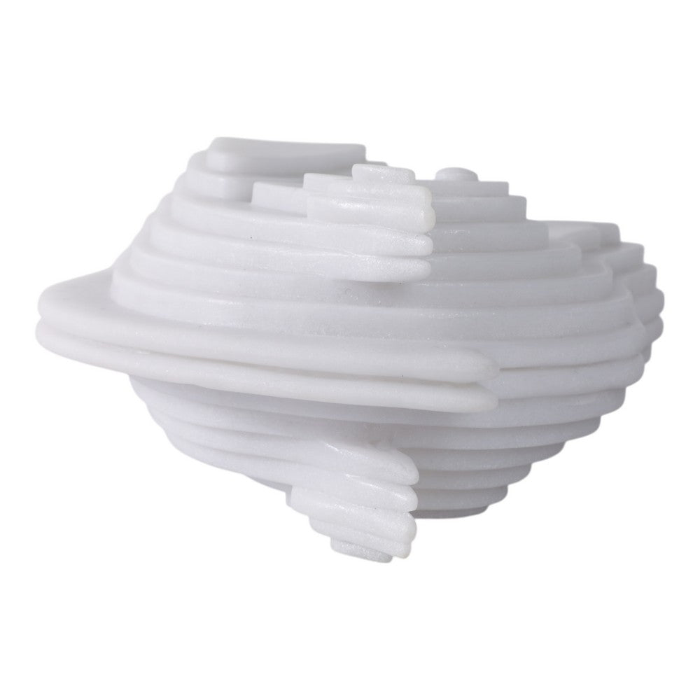 Orany Modern Horse-Head Sculpture | Carved Details | White Resin 12"