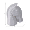 Orany Modern Horse-Head Sculpture | Carved Details | White Resin 12"