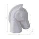 Orany Modern Horse-Head Sculpture | Carved Details | White Resin 12"