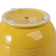 Ceramic Planter Set of 2 | Floral Wavy Rim & Ribbed Texture | Bright Yellow