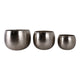 3pc Outdoor Garden Planters | Silver Hammered Finish | 9 | 12 | 14"
