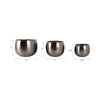 3pc Outdoor Garden Planters | Silver Hammered Finish | 9 | 12 | 14"