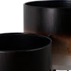 Outdoor Planter Set of 2 | Modern Cylindrical Brown Ombre | Black Stand