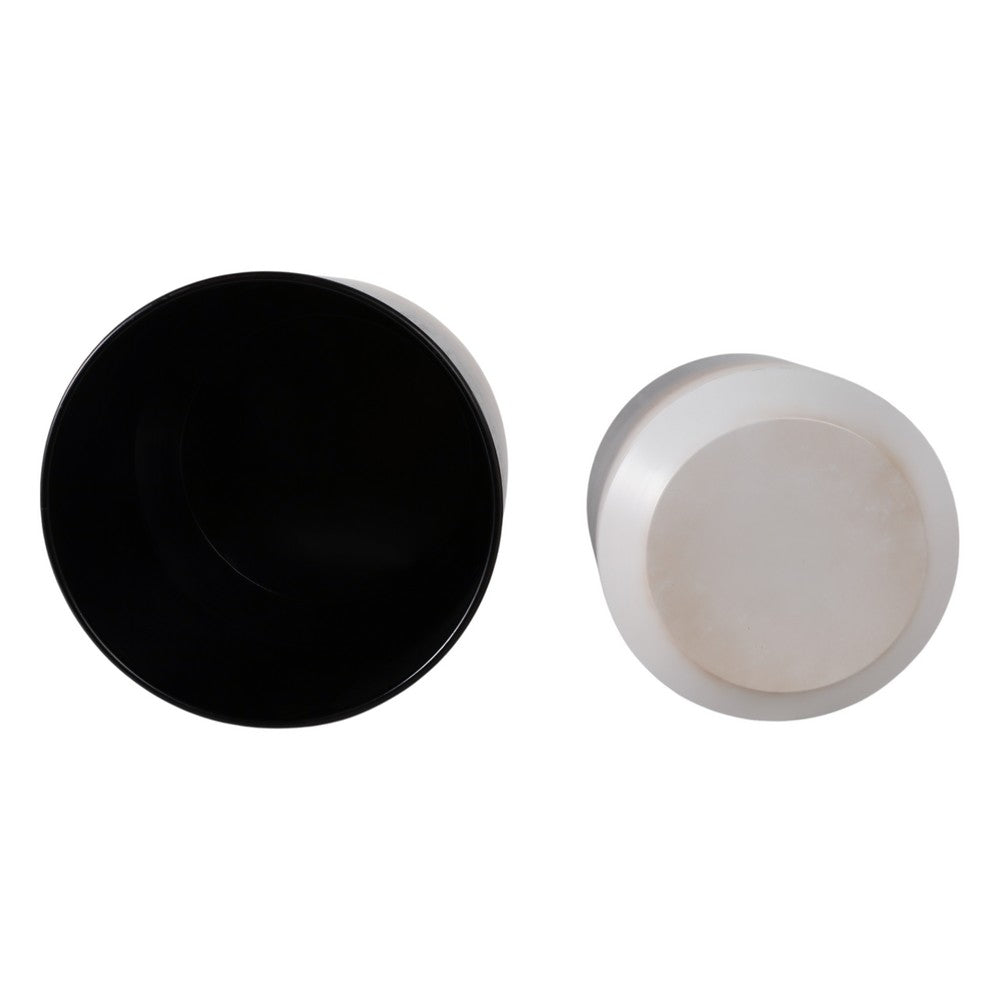 Outdoor Planter Set of 2 | Modern Cylindrical Brown Ombre | Black Stand