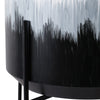 Outdoor Decorative Planters Set of 2 | White Brushstrokes Art | Black Iron