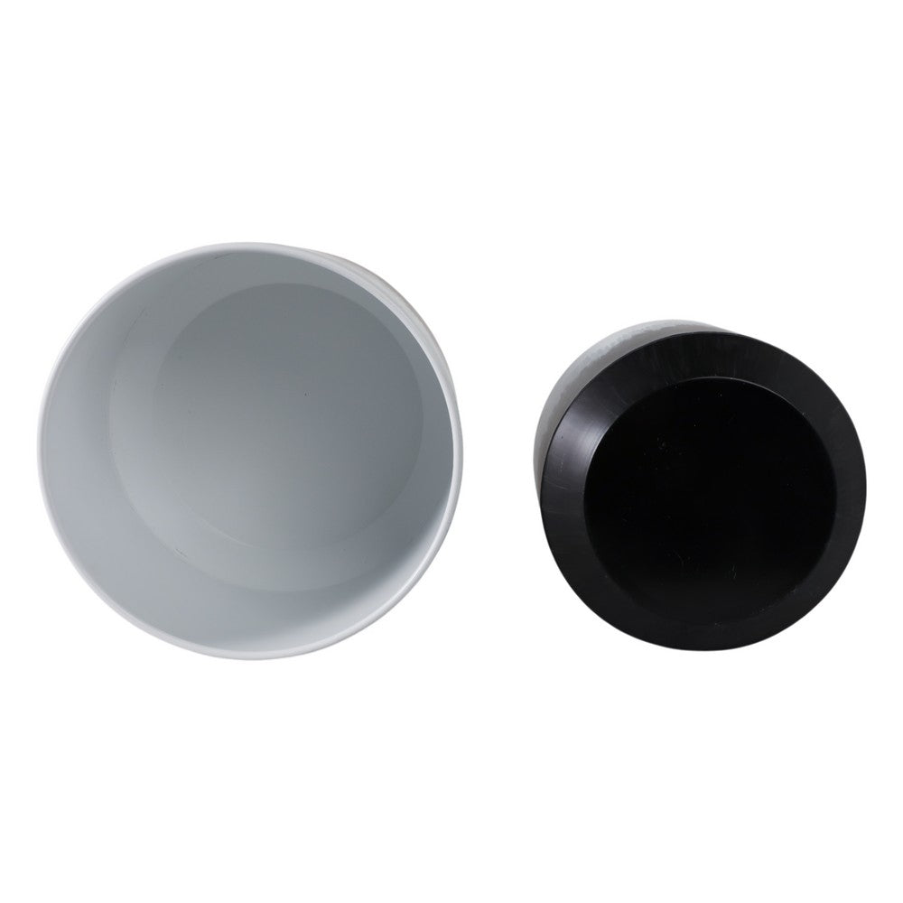 Outdoor Decorative Planters Set of 2 | White Brushstrokes Art | Black Iron