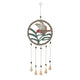 Hanging Wind Chime | Beaded Mosaic Hummingbird | Green Wood | Gold Bells SBH-22210