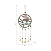 Hanging Wind Chime | Beaded Mosaic Hummingbird | Green Wood | Gold Bells