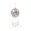 Hanging Wind Chime | Beaded Mosaic Hummingbird | Green Wood | Gold Bells SBH-22210