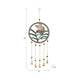 Hanging Wind Chime | Beaded Mosaic Hummingbird | Green Wood | Gold Bells SBH-22210