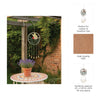 Hanging Wind Chime | Beaded Mosaic Hummingbird | Green Wood | Gold Bells