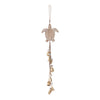 Turtle Wind Chime with Seashells & Gold Bells | Rope String | Brown Wood