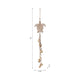 Turtle Wind Chime with Seashells & Gold Bells | Rope String | Brown Wood
