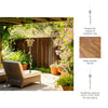 Turtle Wind Chime with Seashells & Gold Bells | Rope String | Brown Wood