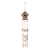 Decorative Birdhouse Wind Chime | Beaded & Bell Accent | 38" Brown