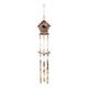 Decorative Birdhouse Wind Chime | Beaded & Bell Accent | 38" Brown