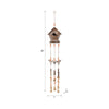 Decorative Birdhouse Wind Chime | Beaded & Bell Accent | 38" Brown
