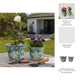 Planter Set of 2 | Handpainted Floral | Scallop Rim | Green Ceramic 10 12"