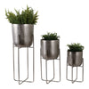 Garden Planter Set of 3 | Silver Iron X Frames | 15/20/27"