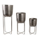 Garden Planter Set of 3 | Silver Iron X Frames | 15/20/27"