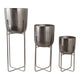 Garden Planter Set of 3 | Silver Iron X Frames | 15/20/27"