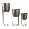 Garden Planter Set of 3 | Silver Iron X Frames | 15/20/27"