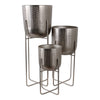 Garden Planter Set of 3 | Silver Iron X Frames | 15/20/27"
