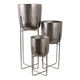 Garden Planter Set of 3 | Silver Iron X Frames | 15/20/27"
