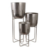 Garden Planter Set of 3 | Silver Iron X Frames | 15/20/27"