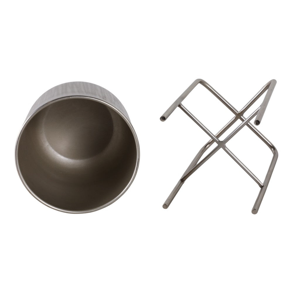 Garden Planter Set of 3 | Silver Iron X Frames | 15/20/27"