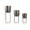 Garden Planter Set of 3 | Silver Iron X Frames | 15/20/27"
