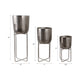 Garden Planter Set of 3 | Silver Iron X Frames | 15/20/27"