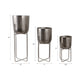 Garden Planter Set of 3 | Silver Iron X Frames | 15/20/27"