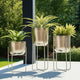 Garden Planter Set of 3 | Silver Iron X Frames | 15/20/27"