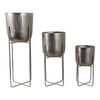 Garden Planter Set of 3 | Silver Iron X Frames | 15/20/27"