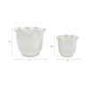 Outdoor Planters Set of 2 | Scalloped Ruffle Rim, Ivory | 8, 11"
